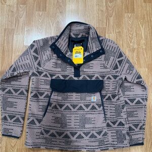 Carhartt Taupe & Black Patterned Sherpa Pullover